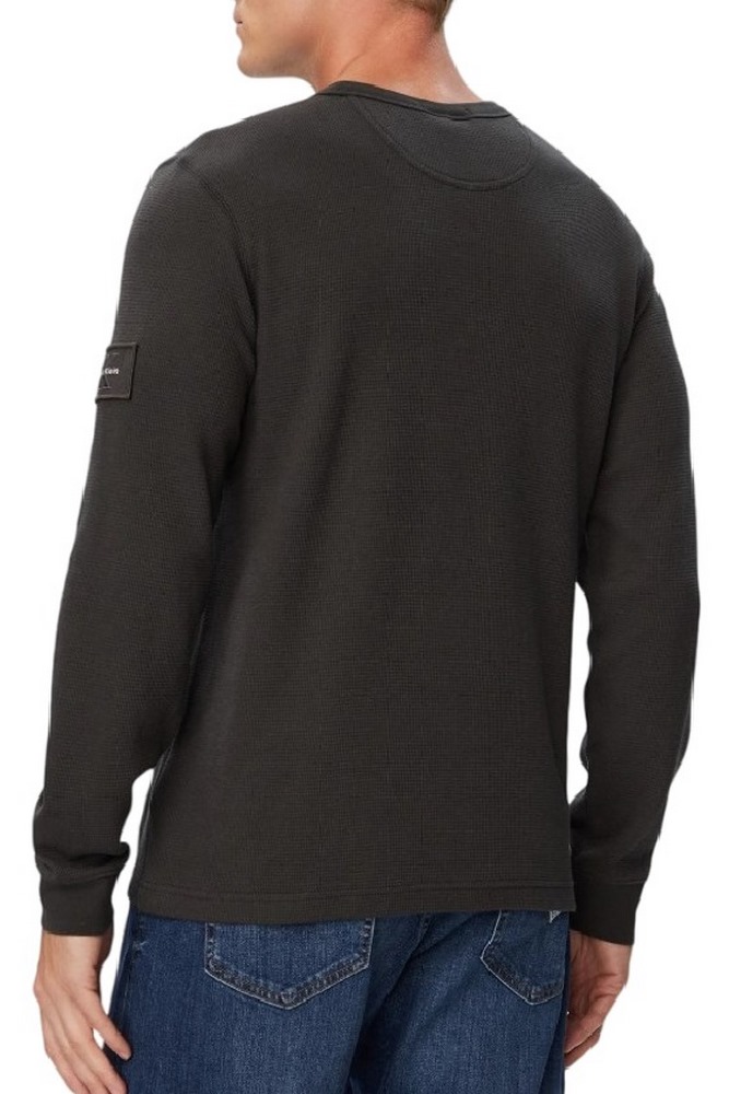 CALVIN KLEIN JEANS WAFFLE BADGE CREWNK TEE ΜΠΛΟΥΖΑ ΜΑΚΡΥΜΑΝΙΚΗ ΑΝΔΡΙΚΗ ANTHRACHITE