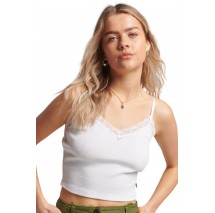 SUPERDRY VINTAGE RIB LACE TRIM CAMI TOP ΜΠΛΟΥΖΑ ΓΥΝΑΙΚΕΙΑ WHITE