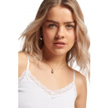 SUPERDRY VINTAGE RIB LACE TRIM CAMI TOP ΜΠΛΟΥΖΑ ΓΥΝΑΙΚΕΙΑ WHITE