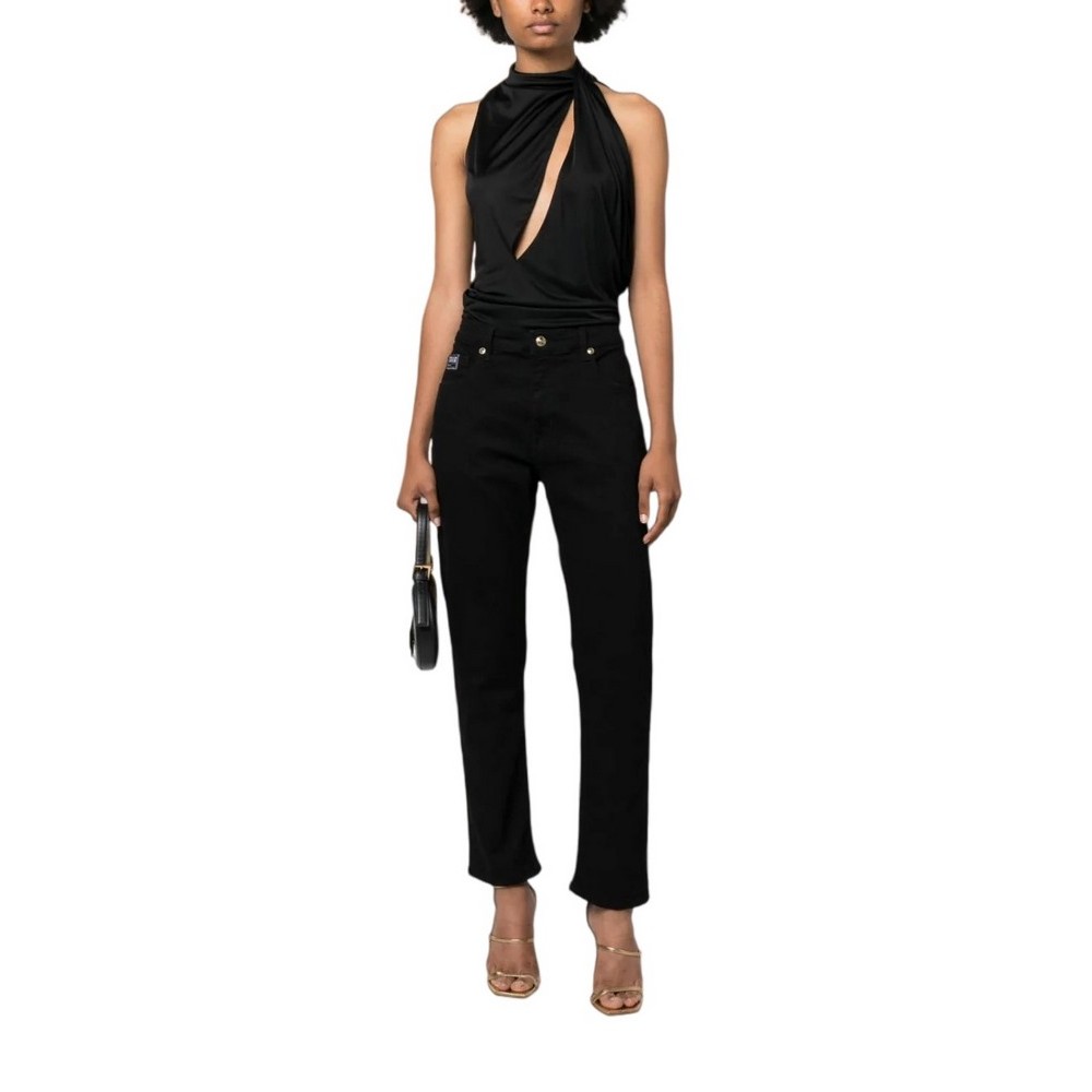 VERSACE JEANS COUTURE BOY SLIM RIVER ΠΑΝΤΕΛΟΝΙ ΓΥΝΑΙΚΕΙΟ BLACK DENIM