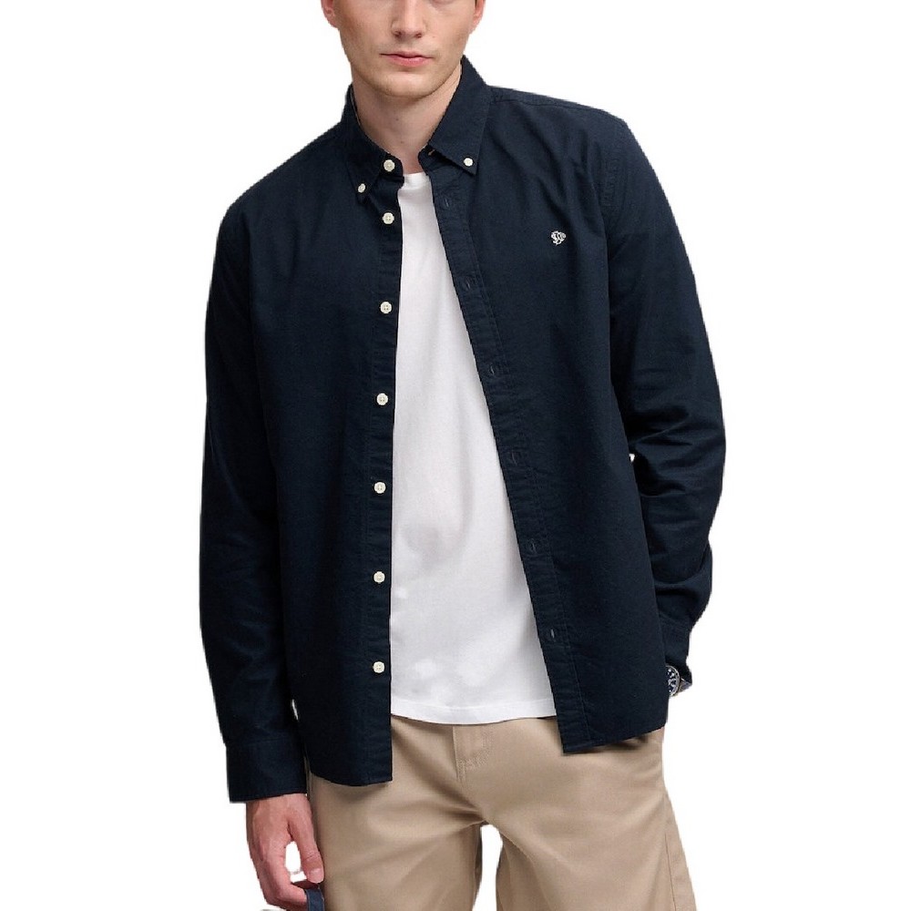 SUPERDRY PREPPY OXFORD SHIRT ΠΟΥΚΑΜΙΣΟ ΑΝΔΡΙΚΟ ECLIPSE NAVY
