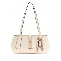 GUESS BROOKE SHOULDER SATCHEL ΤΣΑΝΤΑ ΓΥΝΑΙΚΕΙΑ OFF WHITE