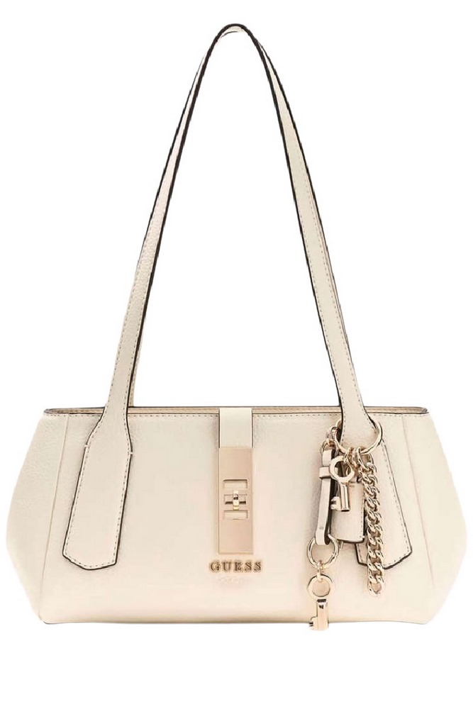 GUESS BROOKE SHOULDER SATCHEL ΤΣΑΝΤΑ ΓΥΝΑΙΚΕΙΑ OFF WHITE