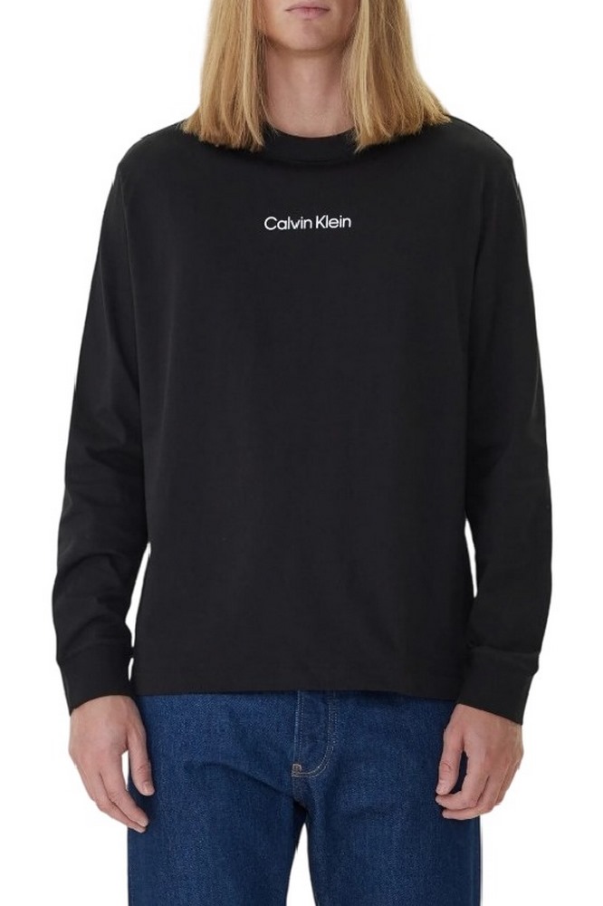 CALVIN KLEIN RLXD STANDARD LOGO CREWNK ΜΠΛΟΥΖΑ ΜΑΚΡΥΜΑΝΙΚΗ ΑΝΔΡΙΚΗ BLACK