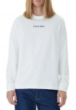 CALVIN KLEIN RLXD STANDARD LOGO CREWNK ΜΠΛΟΥΖΑ ΜΑΚΡΥΜΑΝΙΚΗ ΑΝΔΡΙΚΗ BRIGHT WHITE