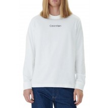 CALVIN KLEIN RLXD STANDARD LOGO CREWNK ΜΠΛΟΥΖΑ ΜΑΚΡΥΜΑΝΙΚΗ ΑΝΔΡΙΚΗ BRIGHT WHITE