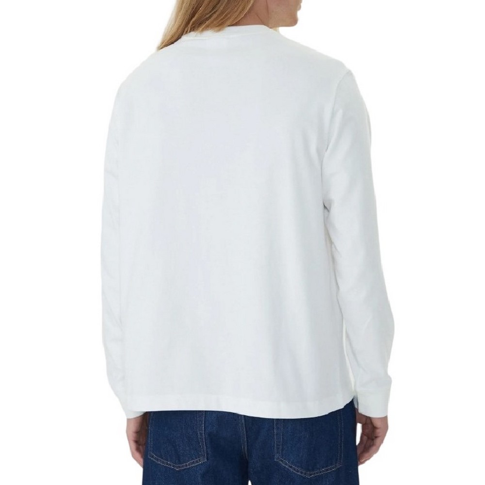 CALVIN KLEIN RLXD STANDARD LOGO CREWNK ΜΠΛΟΥΖΑ ΜΑΚΡΥΜΑΝΙΚΗ ΑΝΔΡΙΚΗ BRIGHT WHITE
