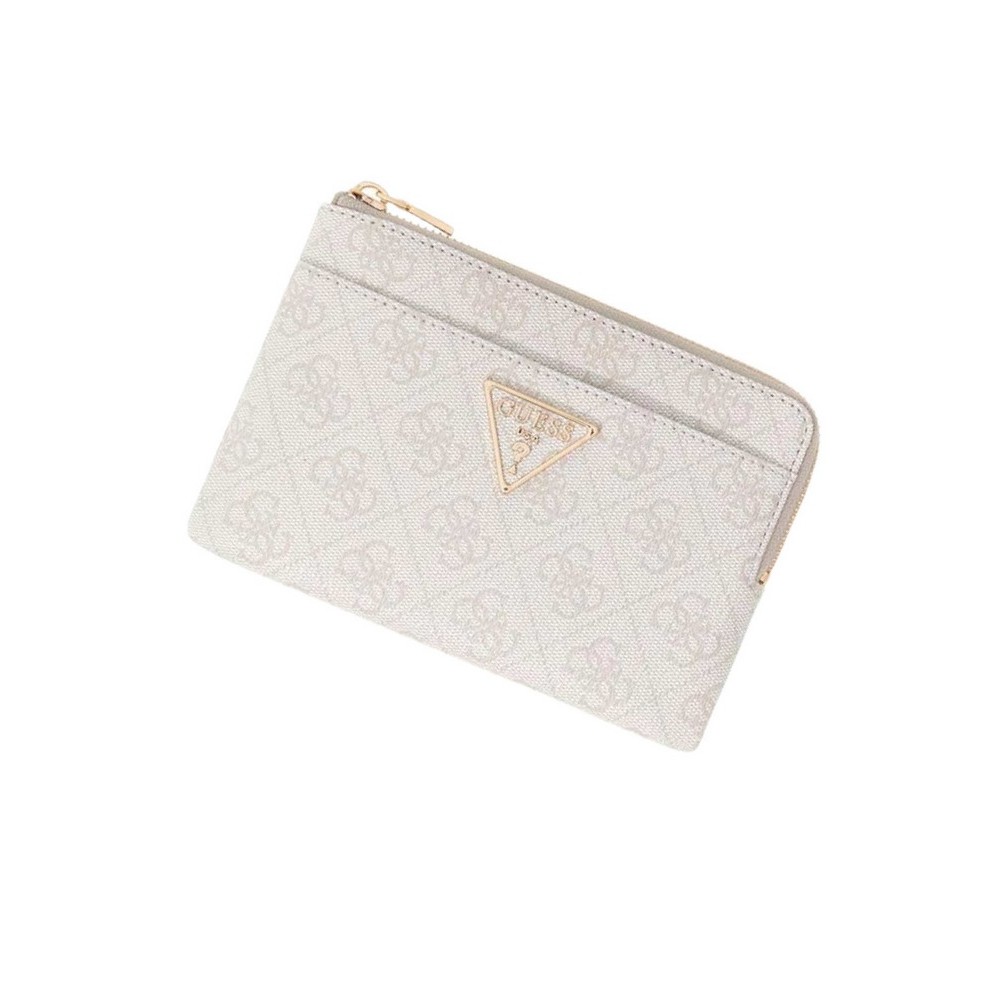 GUESS LAUREL II SLG KEY RING POUCH ΠΟΡΤΟΦΟΛΙ ΓΥΝΑΙΚΕΙΟ OFF WHITE