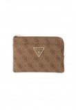 GUESS LAUREL II SLG KEY RING POUCH ΠΟΡΤΟΦΟΛΙ ΓΥΝΑΙΚΕΙΟ LATTE