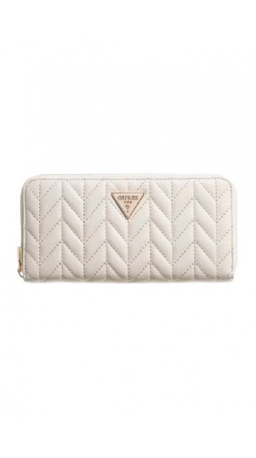 GUESS CHERYL SLG LARGE ZIP AROUND ΠΟΡΤΟΦΟΛΙ ΓΥΝΑΙΚΕΙΟ OFF WHITE