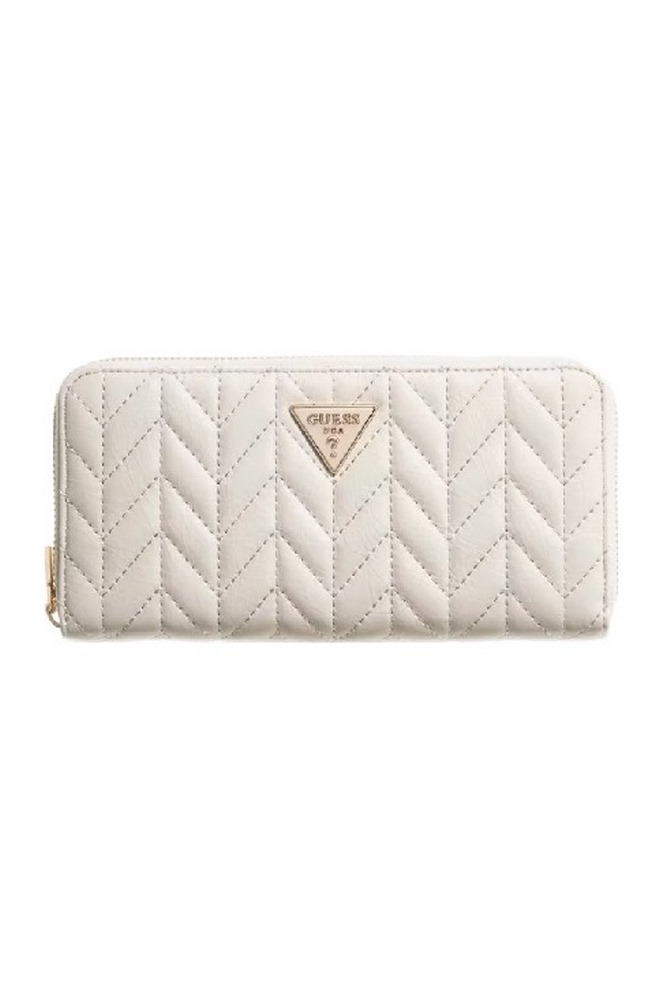 GUESS CHERYL SLG LARGE ZIP AROUND ΠΟΡΤΟΦΟΛΙ ΓΥΝΑΙΚΕΙΟ OFF WHITE