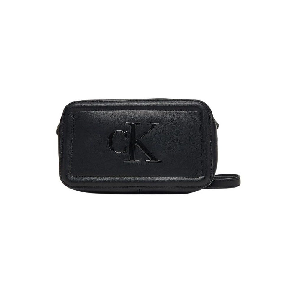 CALVIN KLEIN RAISED CK CAMERA BAG ΤΣΑΝΤΑ ΓΥΝΑΙΚΕΙΑ BLACK