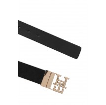 TOMMY HILFIGER LOGO REV 3.0 PEBBLE ΖΩΝΗ ΓΥΝΑΙΚΕΙΑ BLACK