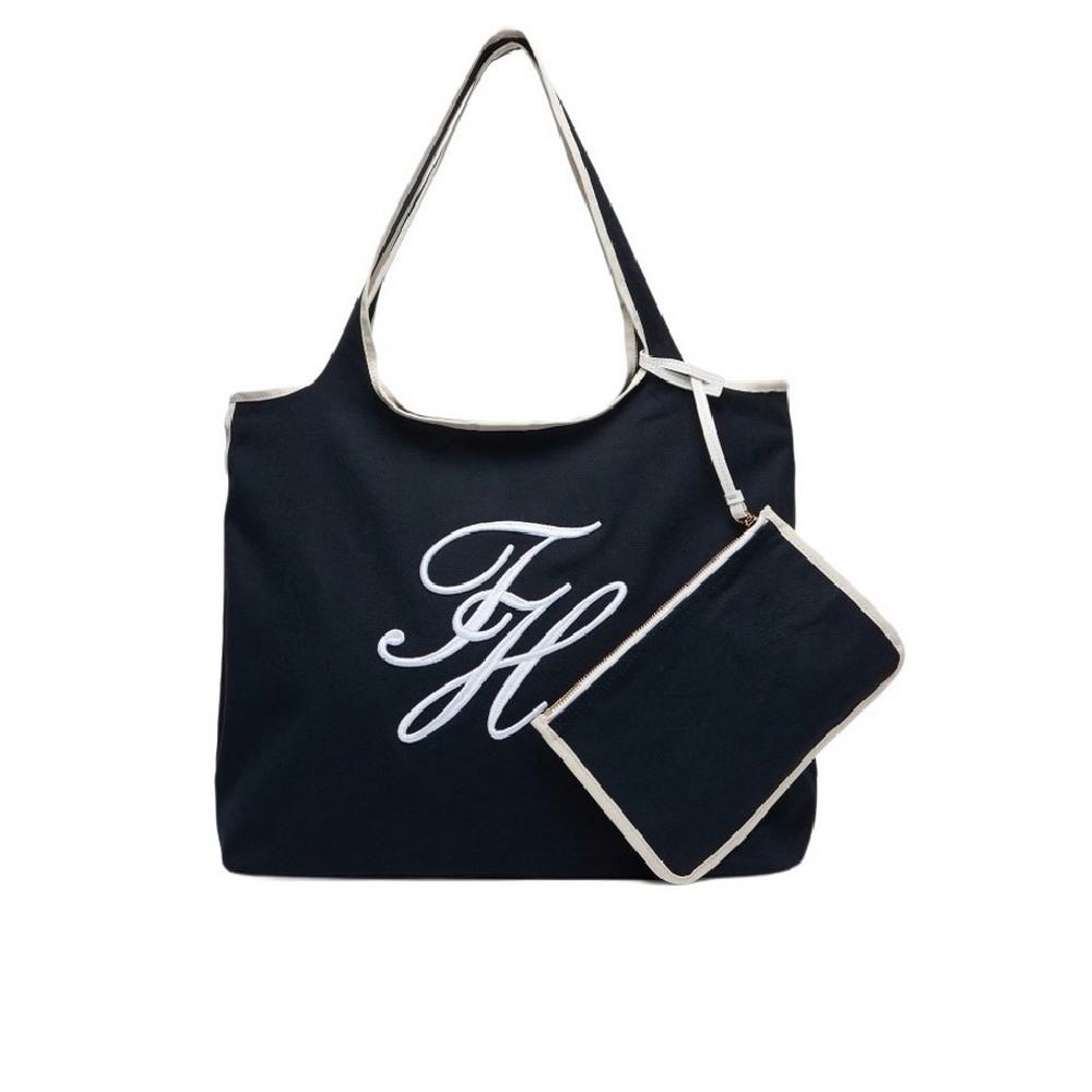 TOMMY HILFIGER SUMMER TOTE CANVAS ΤΣΑΝΤΑ ΓΥΝΑΙΚΕΙΑ NAVY