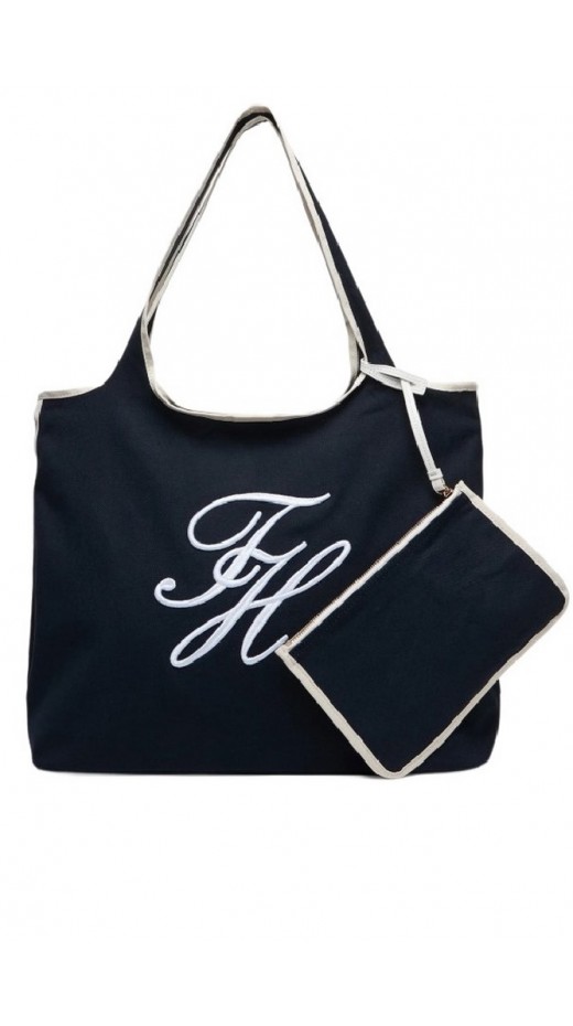 TOMMY HILFIGER SUMMER TOTE CANVAS ΤΣΑΝΤΑ ΓΥΝΑΙΚΕΙΑ NAVY
