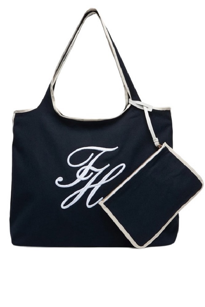 TOMMY HILFIGER SUMMER TOTE CANVAS ΤΣΑΝΤΑ ΓΥΝΑΙΚΕΙΑ NAVY