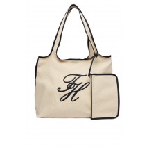 TOMMY HILFIGER SUMMER TOTE CANVAS ΤΣΑΝΤΑ ΓΥΝΑΙΚΕΙΑ ECRU