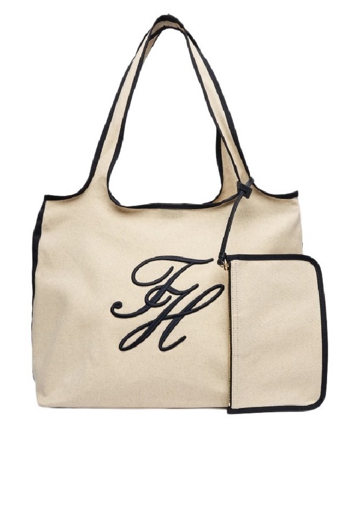 TOMMY HILFIGER SUMMER TOTE CANVAS ΤΣΑΝΤΑ ΓΥΝΑΙΚΕΙΑ ECRU