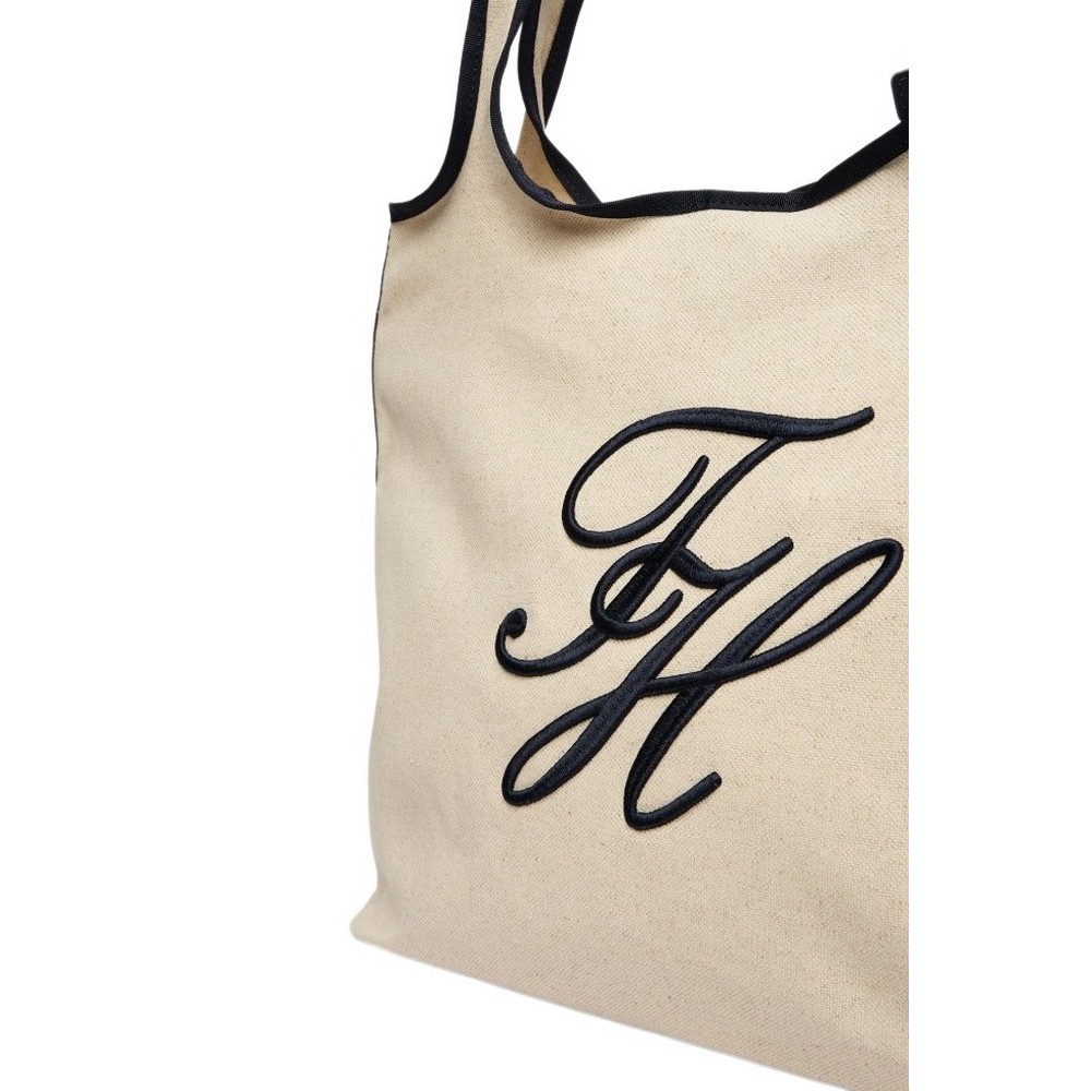 TOMMY HILFIGER SUMMER TOTE CANVAS ΤΣΑΝΤΑ ΓΥΝΑΙΚΕΙΑ ECRU