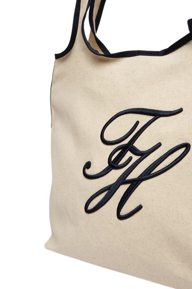 TOMMY HILFIGER SUMMER TOTE CANVAS ΤΣΑΝΤΑ ΓΥΝΑΙΚΕΙΑ ECRU