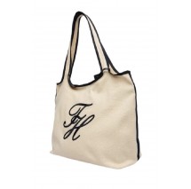 TOMMY HILFIGER SUMMER TOTE CANVAS ΤΣΑΝΤΑ ΓΥΝΑΙΚΕΙΑ ECRU