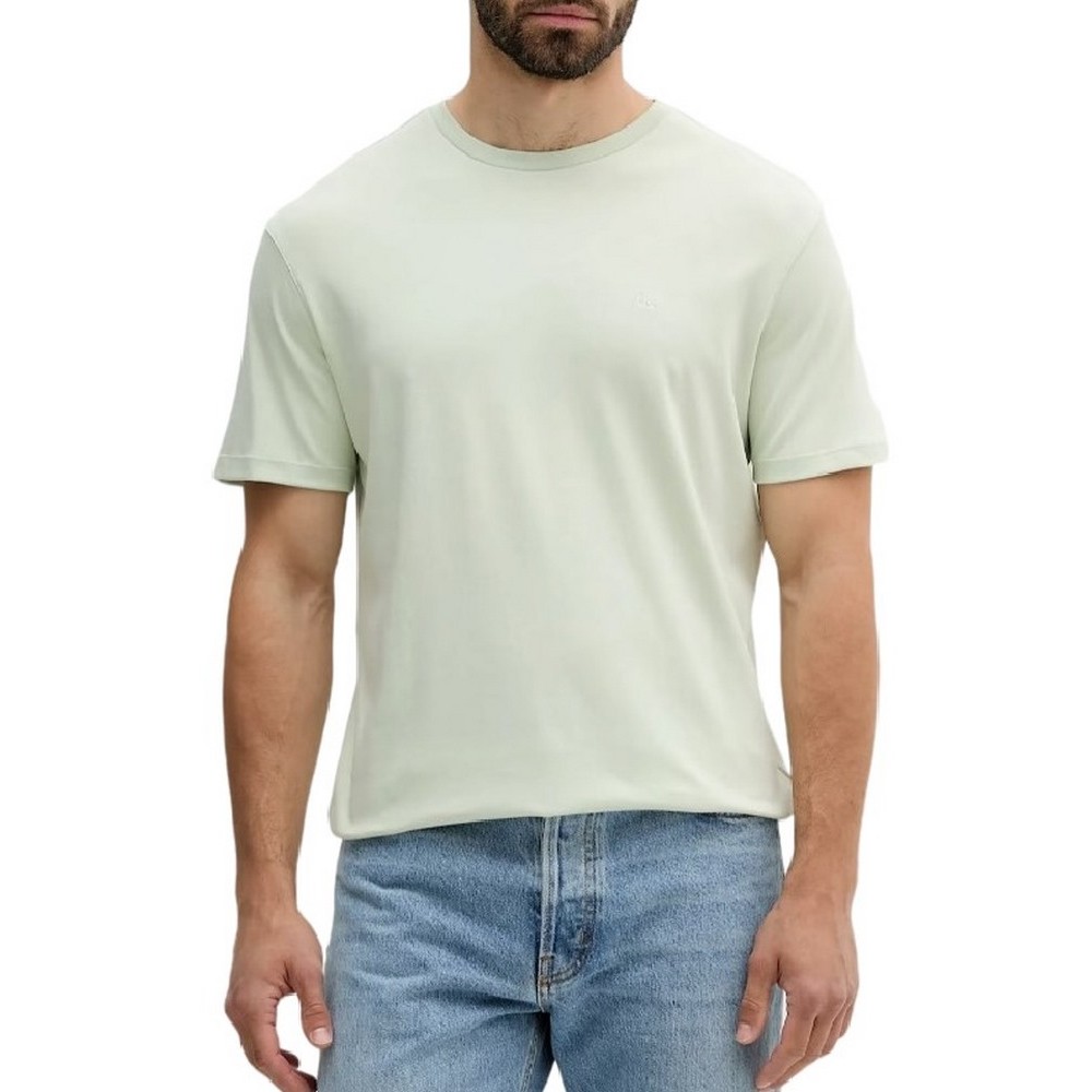 CALVIN KLEIN SUPIMA CHEST EMB CREWNECK T-SHIRT ΜΠΛΟΥΖΑ ΑΝΔΡΙΚΗ LIGHT GREEN