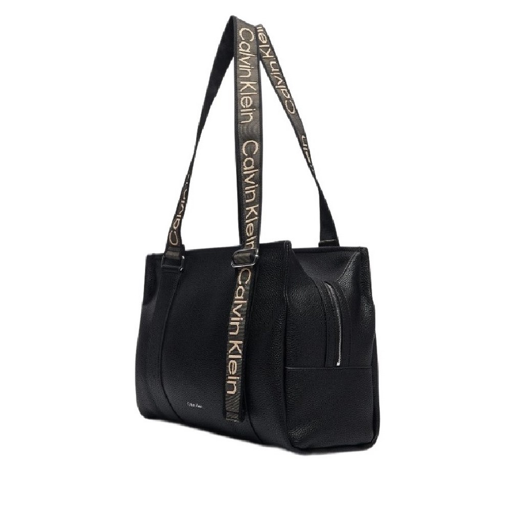 CALVIN KLEIN WEBBING ADJ STRAP TOTE ΤΣΑΝΤΑ ΓΥΝΑΙΚΕΙΑ BLACK