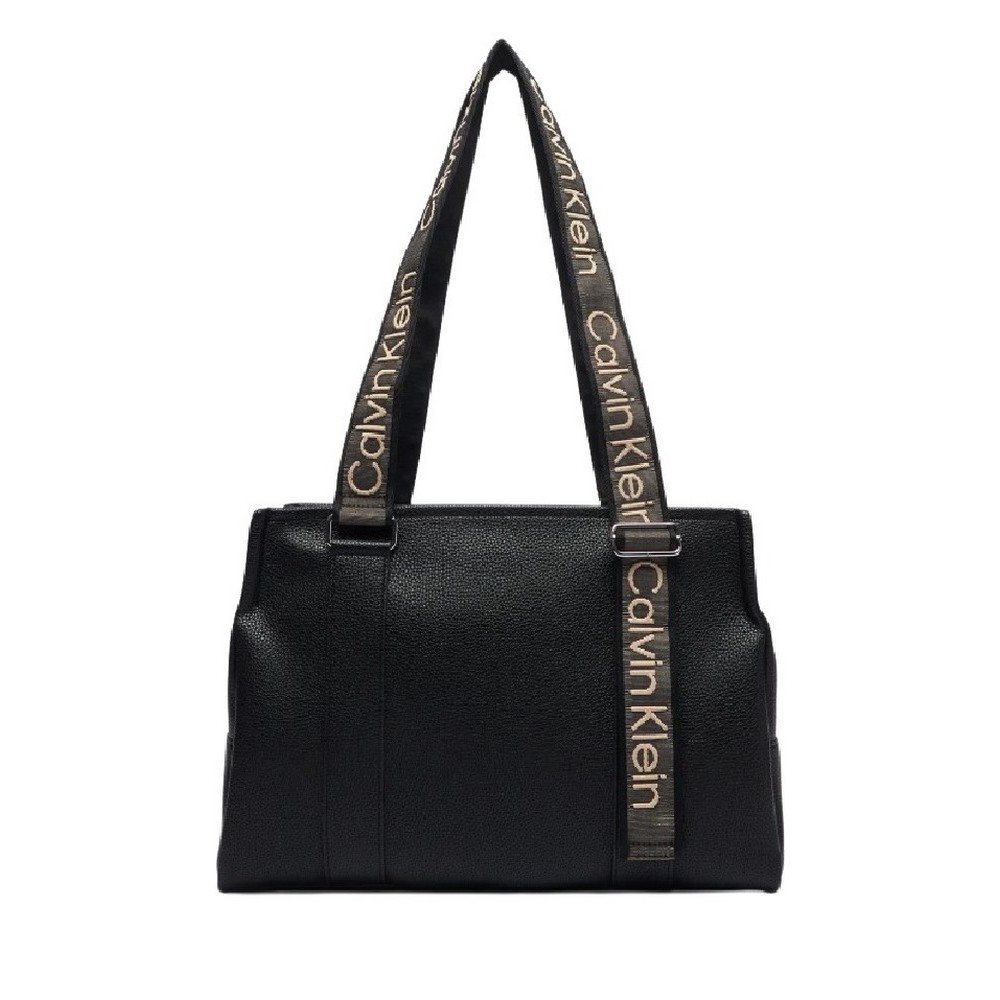 CALVIN KLEIN WEBBING ADJ STRAP TOTE ΤΣΑΝΤΑ ΓΥΝΑΙΚΕΙΑ BLACK