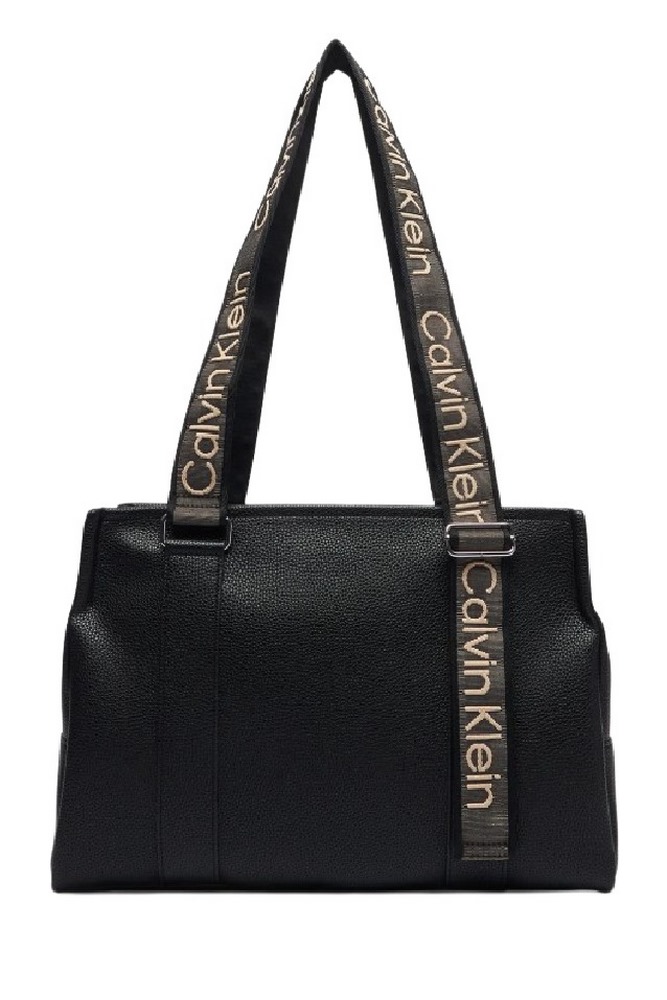 CALVIN KLEIN WEBBING ADJ STRAP TOTE ΤΣΑΝΤΑ ΓΥΝΑΙΚΕΙΑ BLACK