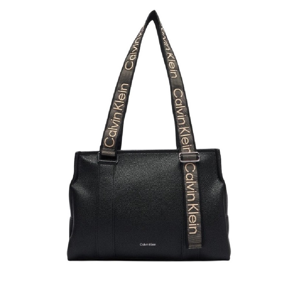 CALVIN KLEIN WEBBING ADJ STRAP TOTE ΤΣΑΝΤΑ ΓΥΝΑΙΚΕΙΑ BLACK