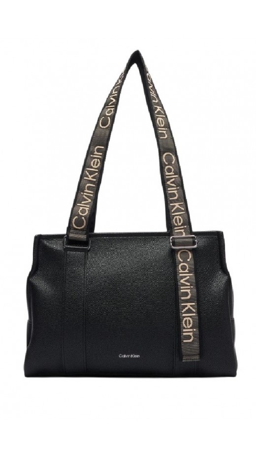 CALVIN KLEIN WEBBING ADJ STRAP TOTE ΤΣΑΝΤΑ ΓΥΝΑΙΚΕΙΑ BLACK