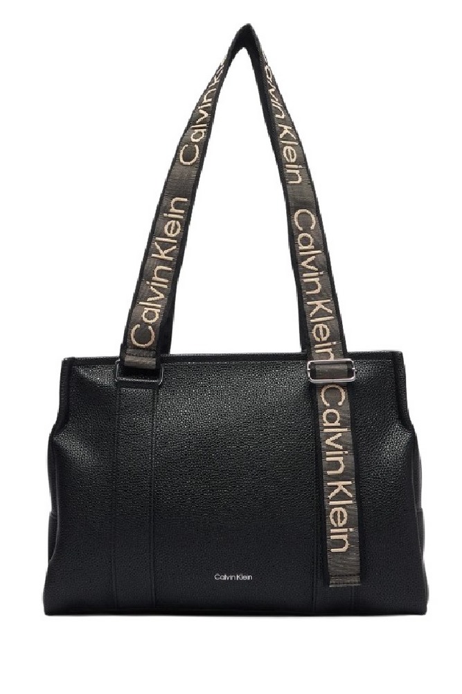 CALVIN KLEIN WEBBING ADJ STRAP TOTE ΤΣΑΝΤΑ ΓΥΝΑΙΚΕΙΑ BLACK