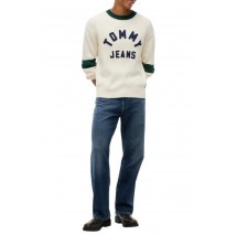 TOMMY JEANS REG NEW CLASSICS SWEATER EXT ΜΠΛΟΥΖΑ ΠΛΕΚΤΗ ΑΝΔΡΙΚΗ CREAMY WHITE
