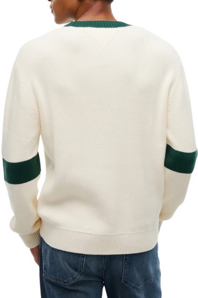 TOMMY JEANS REG NEW CLASSICS SWEATER EXT ΜΠΛΟΥΖΑ ΠΛΕΚΤΗ ΑΝΔΡΙΚΗ CREAMY WHITE