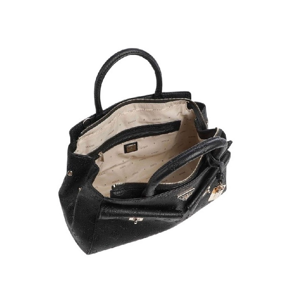 GUESS BLAKE LARGE SATCHEL ΤΣΑΝΤΑ ΓΥΝΑΙΚΕΙΑ BLACK