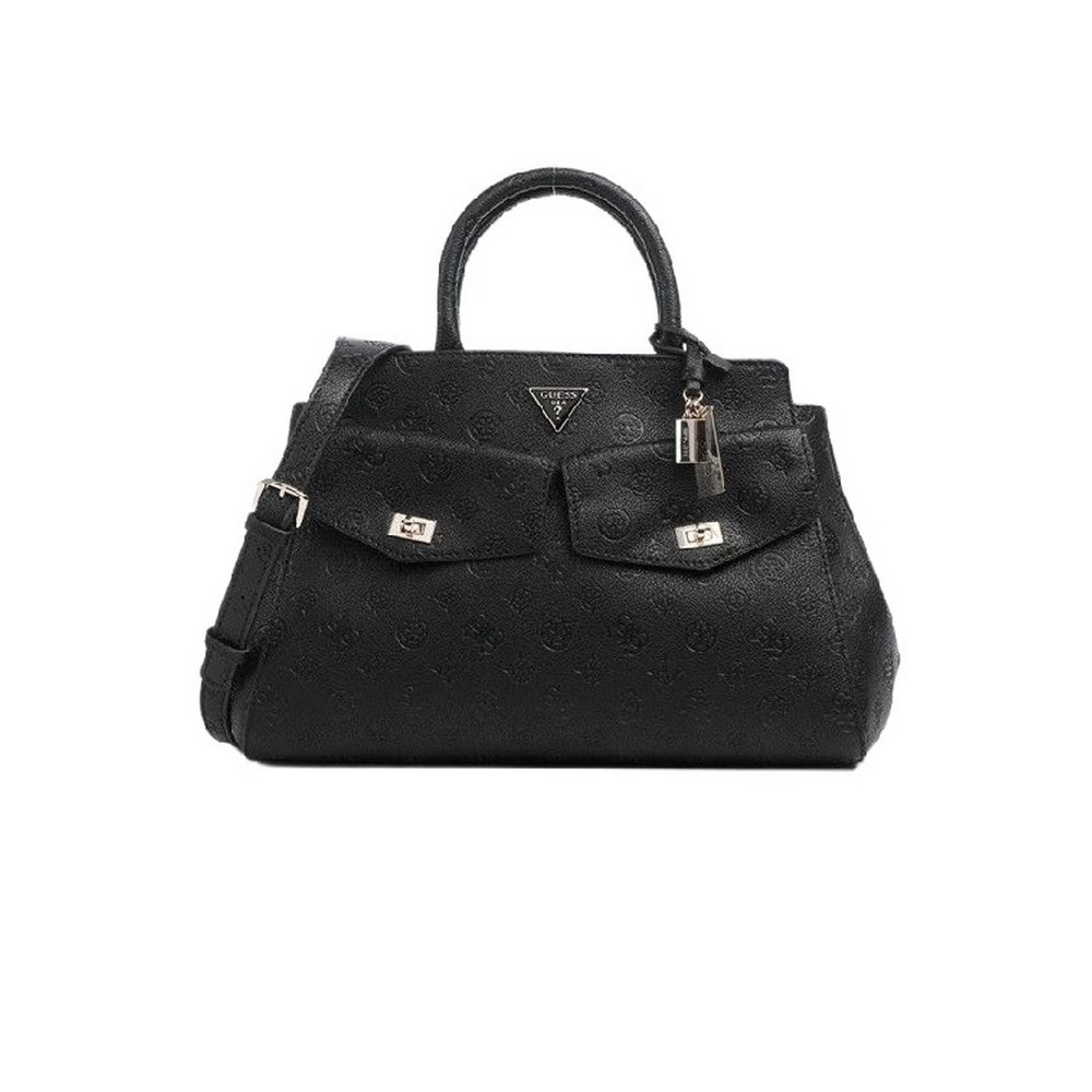 GUESS BLAKE LARGE SATCHEL ΤΣΑΝΤΑ ΓΥΝΑΙΚΕΙΑ BLACK