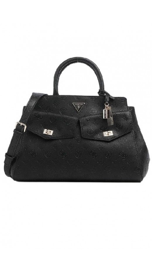 GUESS BLAKE LARGE SATCHEL ΤΣΑΝΤΑ ΓΥΝΑΙΚΕΙΑ BLACK