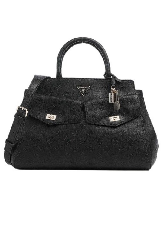 GUESS BLAKE LARGE SATCHEL ΤΣΑΝΤΑ ΓΥΝΑΙΚΕΙΑ BLACK