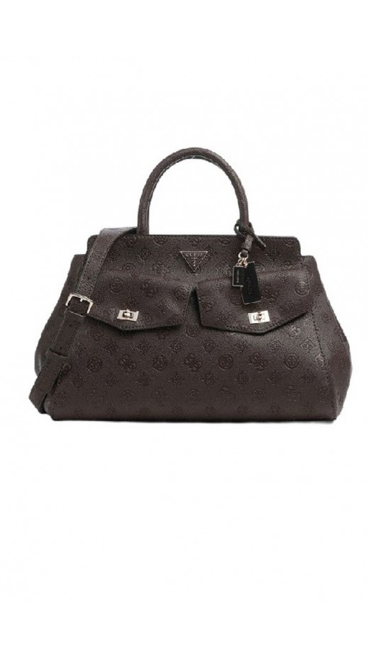 GUESS BLAKE LARGE SATCHEL ΤΣΑΝΤΑ ΓΥΝΑΙΚΕΙΑ BROWN