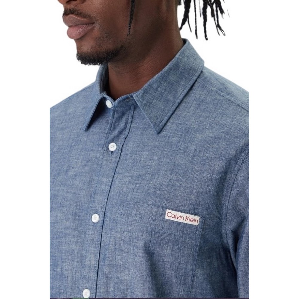 CALVIN KLEIN JEANS CHAMBRAY CLASSIC SHIRT ΠΟΥΚΑΜΙΣΟ ΑΝΔΡΙΚΟ BLUΕ DENIM