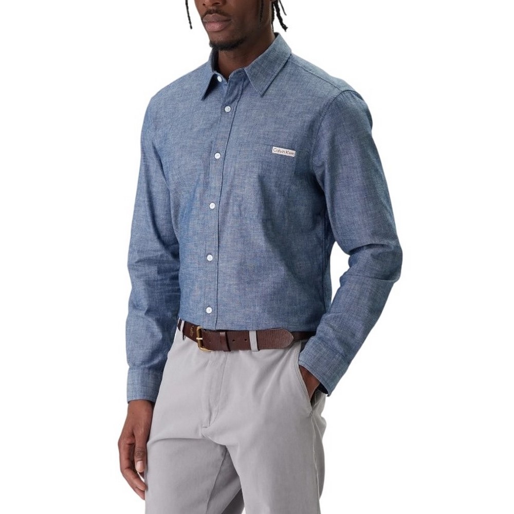 CALVIN KLEIN JEANS CHAMBRAY CLASSIC SHIRT ΠΟΥΚΑΜΙΣΟ ΑΝΔΡΙΚΟ BLUΕ DENIM