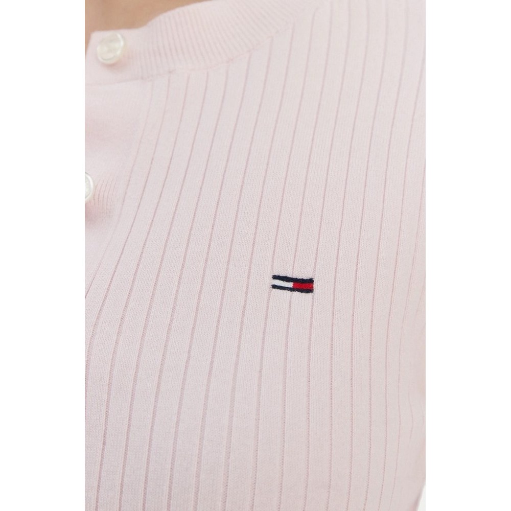 TOMMY JEANS  CROPPED RIB CARDIGAN ΖΑΚΕΤΑ ΓΥΝΑΙΚΕΙΑ PINK