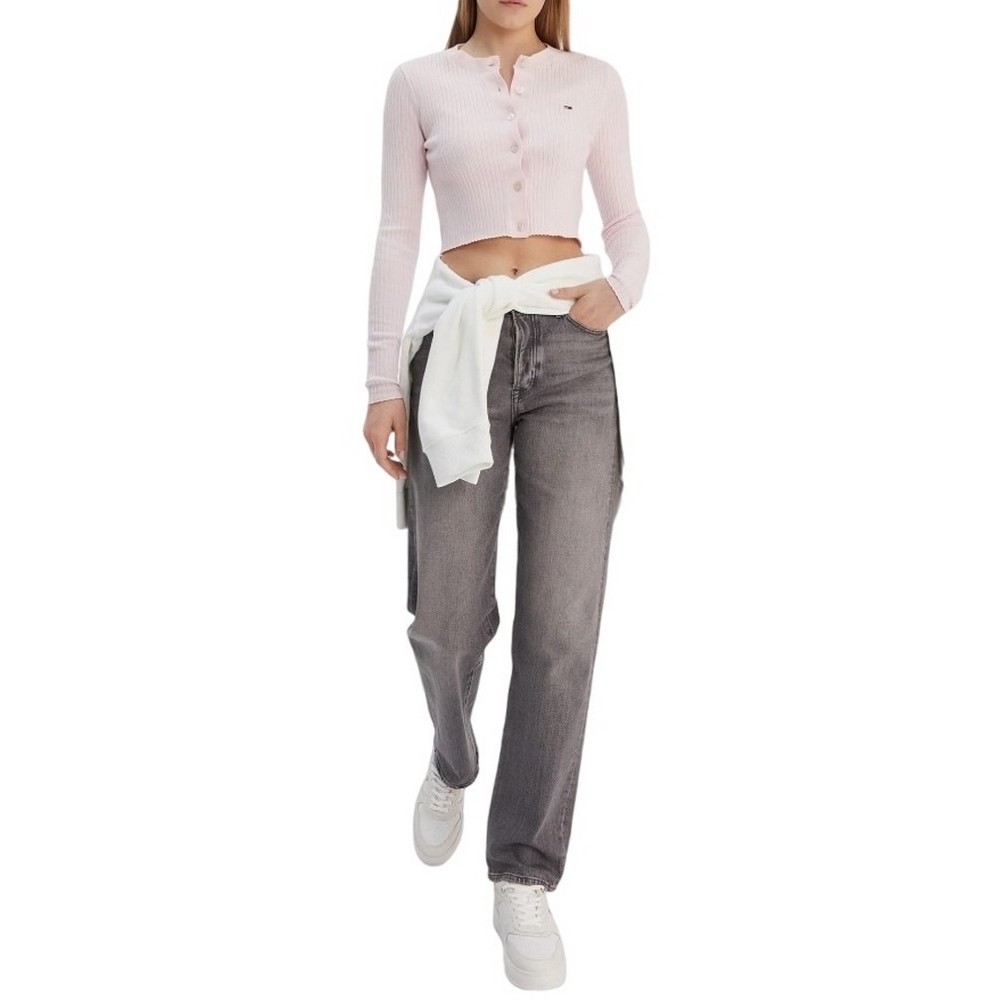 TOMMY JEANS  CROPPED RIB CARDIGAN ΖΑΚΕΤΑ ΓΥΝΑΙΚΕΙΑ PINK