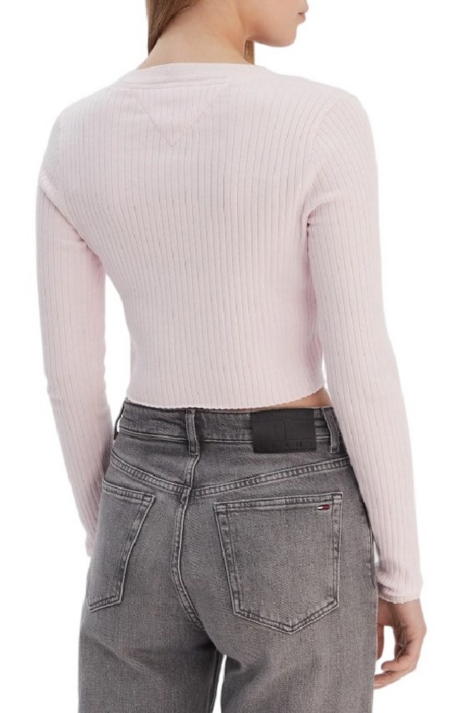 TOMMY JEANS  CROPPED RIB CARDIGAN ΖΑΚΕΤΑ ΓΥΝΑΙΚΕΙΑ PINK