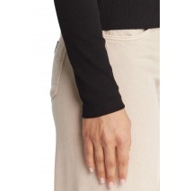 GUESS JEANS LS MOCK NECK EMBRO SLIM TOP ΜΠΛΟΥΖΑ ΓΥΝΑΙΚΕΙΑ BLACK