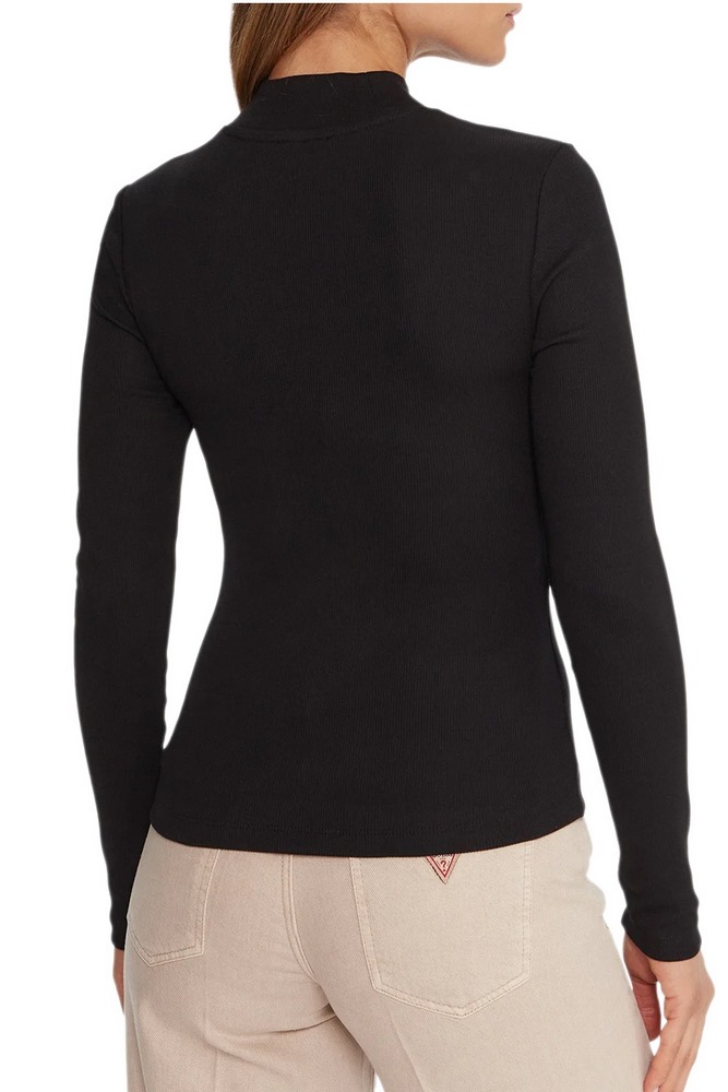 GUESS JEANS LS MOCK NECK EMBRO SLIM TOP ΜΠΛΟΥΖΑ ΓΥΝΑΙΚΕΙΑ BLACK