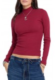 GUESS JEANS LS MOCK NECK EMBRO SLIM TOP ΜΠΛΟΥΖΑ ΓΥΝΑΙΚΕΙΑ RED