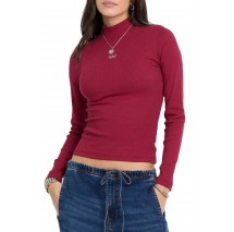 GUESS JEANS LS MOCK NECK EMBRO SLIM TOP ΜΠΛΟΥΖΑ ΓΥΝΑΙΚΕΙΑ RED