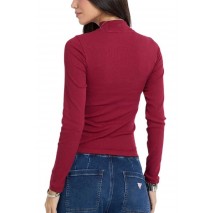 GUESS JEANS LS MOCK NECK EMBRO SLIM TOP ΜΠΛΟΥΖΑ ΓΥΝΑΙΚΕΙΑ RED
