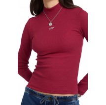 GUESS JEANS LS MOCK NECK EMBRO SLIM TOP ΜΠΛΟΥΖΑ ΓΥΝΑΙΚΕΙΑ RED